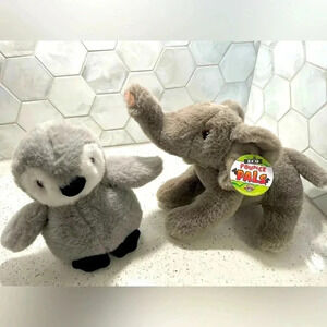 Adventure Planet Elephant And Penguin Plush Stuffed Animal Set ECO Pounce Pals